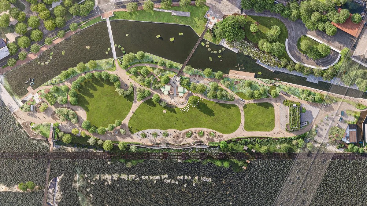 Aerial view of Brown's Island Development